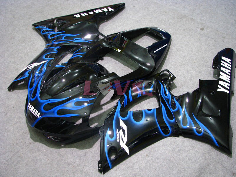 Flame - Black Silver Fairings and Bodywork For 1998-1999 YZF-R1 #LF7091