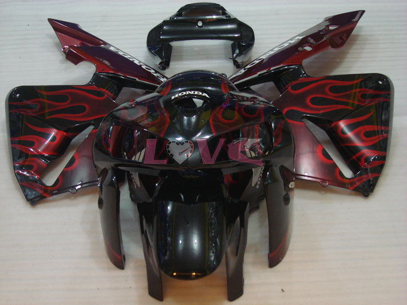 Flame - Red Black Fairings and Bodywork For 2005-2006 CBR600RR #LF7574