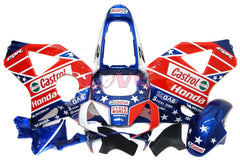 Castrol - Red Blue Fairings and Bodywork For 2002-2003 CBR954RR #LF5226