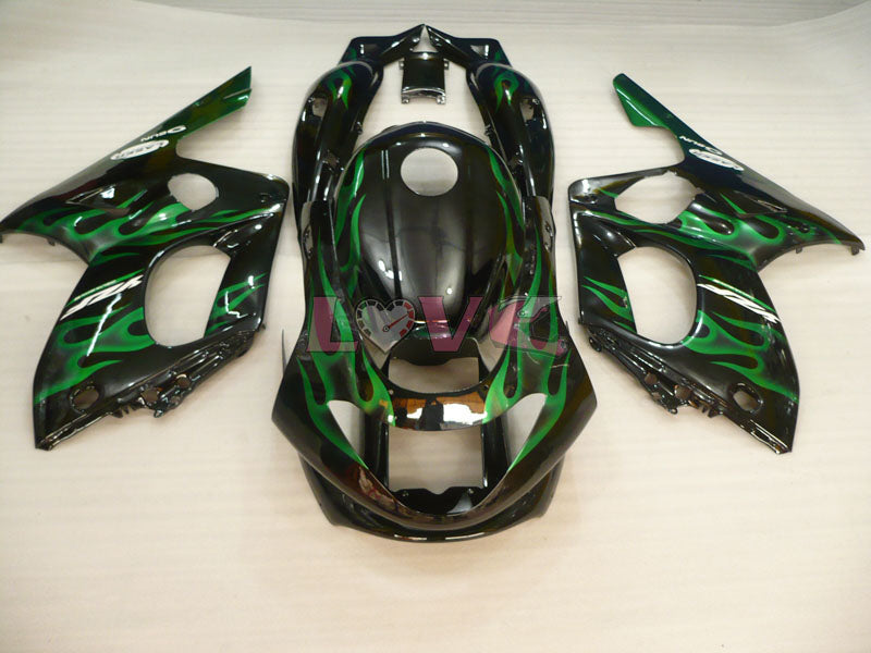 Flame - Green Black Fairings and Bodywork For 1997-2007 YZF600R #LF7935