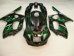 Flame - Green Black Fairings and Bodywork For 1997-2007 YZF600R #LF7935