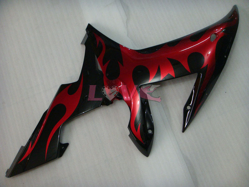 Flame - Red Black Fairings and Bodywork For 2002-2003 YZF-R1 #LF7036