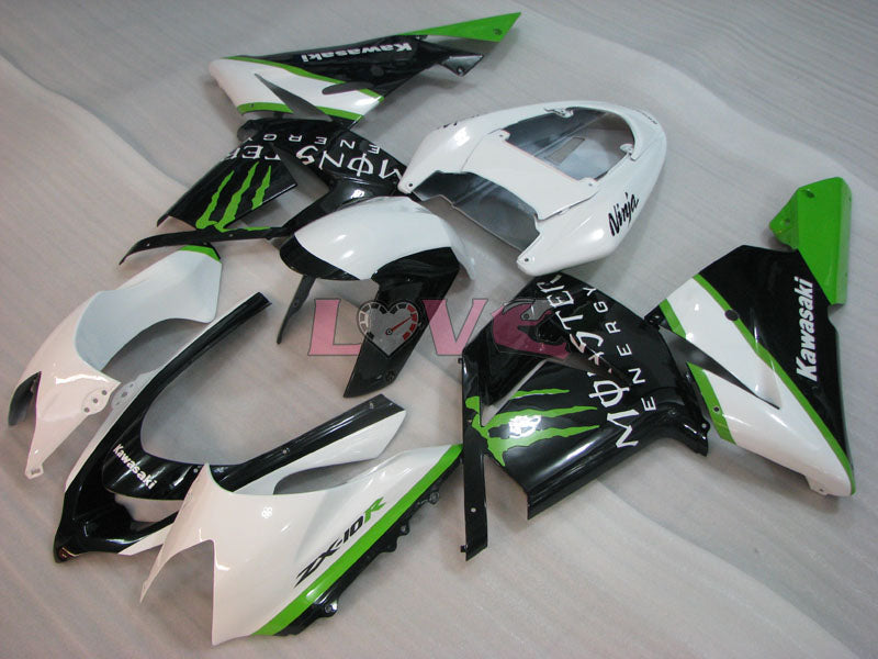 Monster - Green White Black Fairings and Bodywork For 2004-2005 Ninja ZX-10R #LF3270