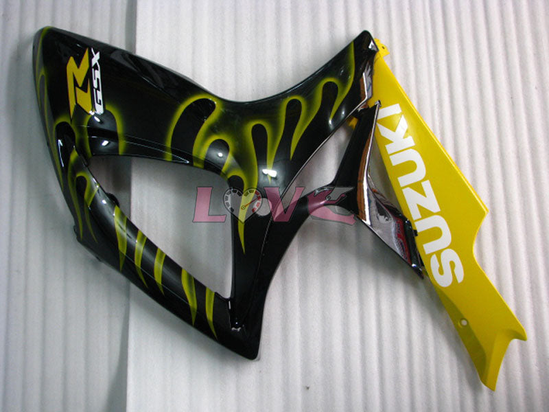 Flame - Yellow Black Fairings and Bodywork For 2006-2007 GSX-R600 #LF6352