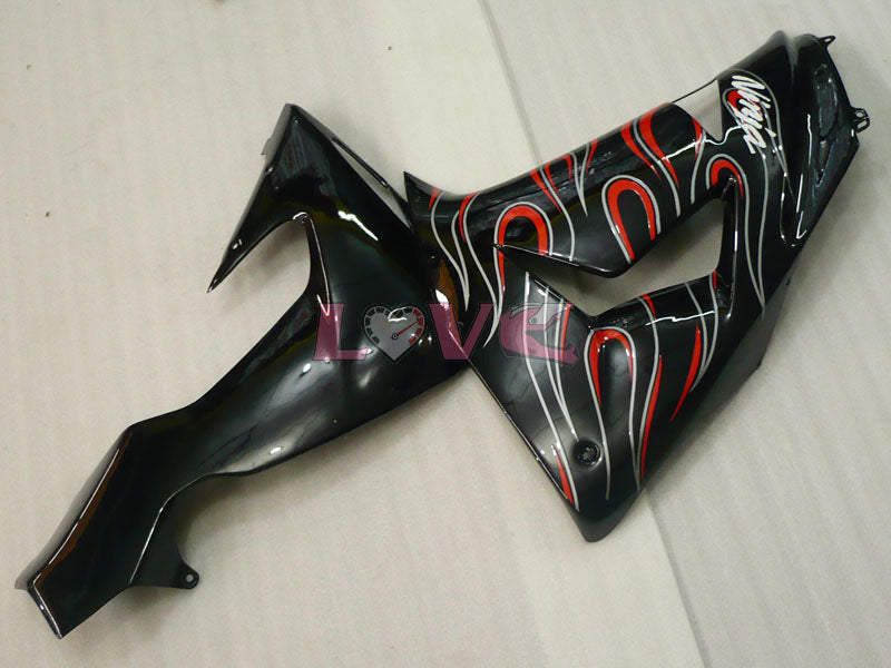 Flame - White Black Fairings and Bodywork For 2006-2007 NINJA ZX-10R #LF6258