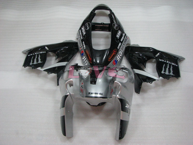 Monster - Black Silver Fairings and Bodywork For 2002-2003 NINJA ZX-9R #LF3291