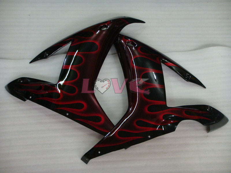 Flame - Red Black Fairings and Bodywork For 2002-2003 YZF-R1 #LF3594