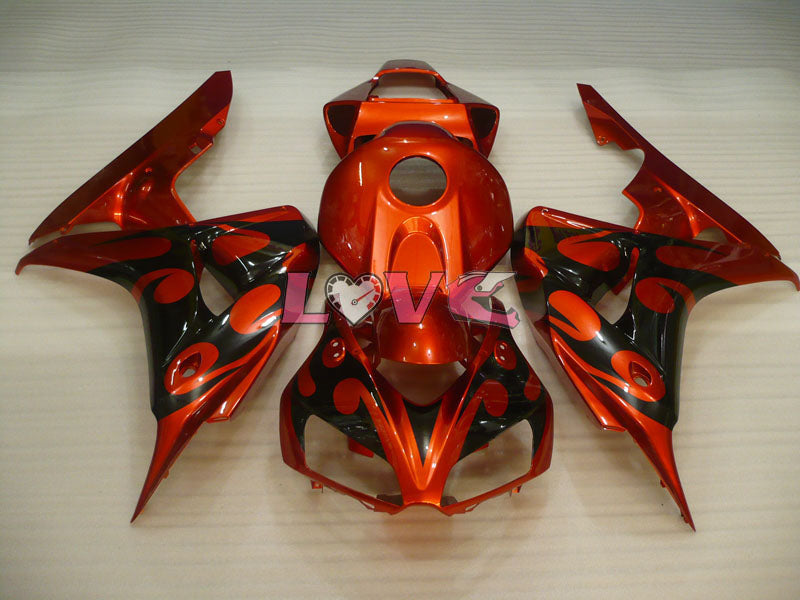 Flame - Orange Black Fairings and Bodywork For 2006-2007 CBR1000RR #LF7245