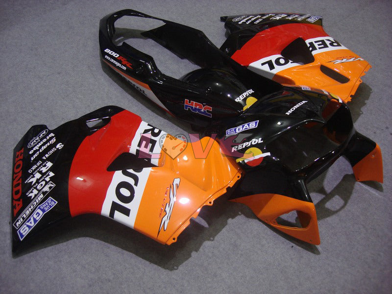 Repsol - Orange Black Fairings and Bodywork For 1998-2001 VFR800 #LF5009