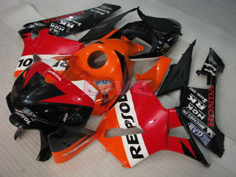 MICHELIN RK Repsol - Orange Black Fairings and Bodywork For 2005-2006 CBR600RR #LF7493