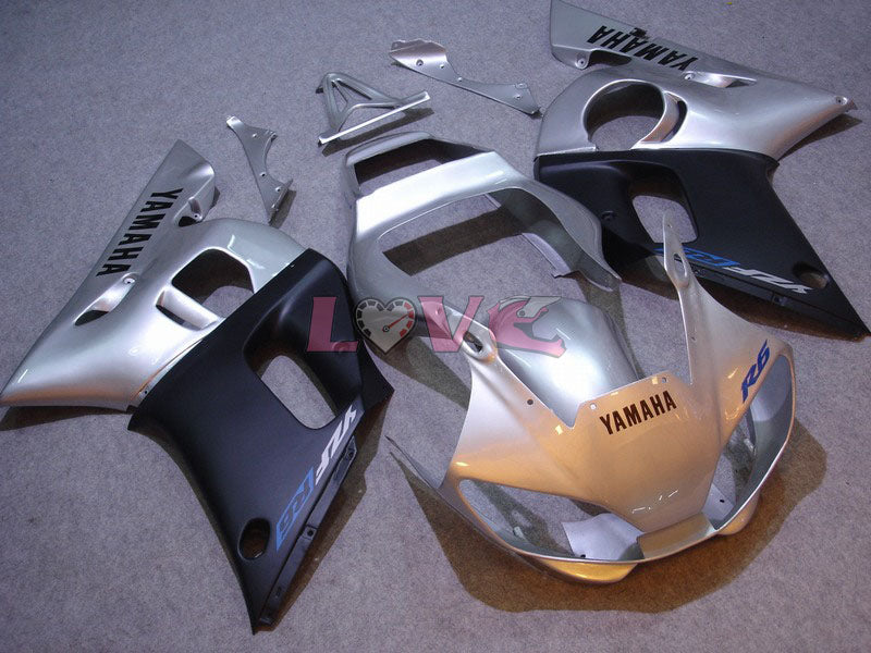 Factory Style - Black Silver Matte Fairings and Bodywork For 1998-2002 YZF-R6 #LF6818