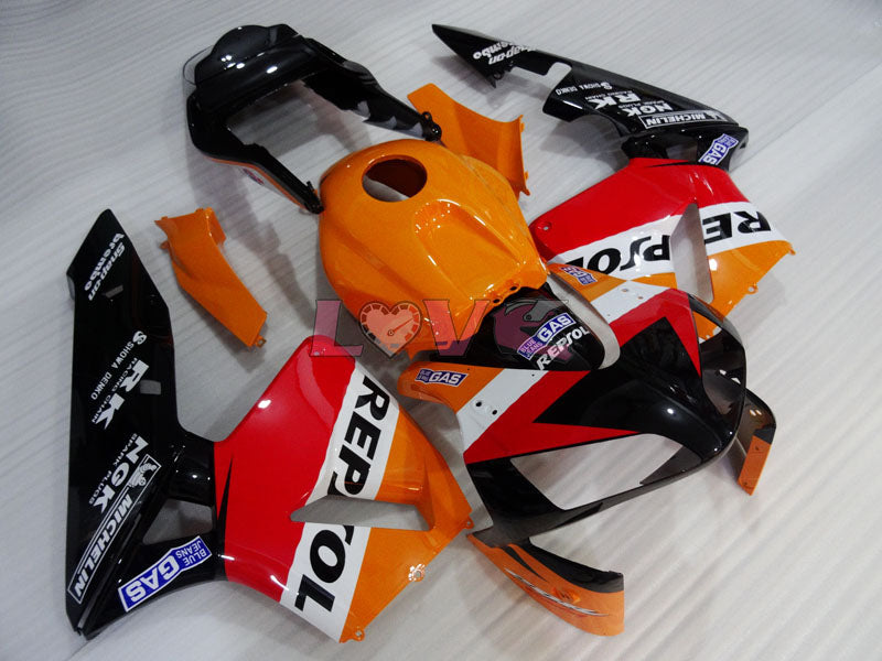 Repsol - Orange Black Fairings and Bodywork For 2003-2004 CBR600RR #LF4446
