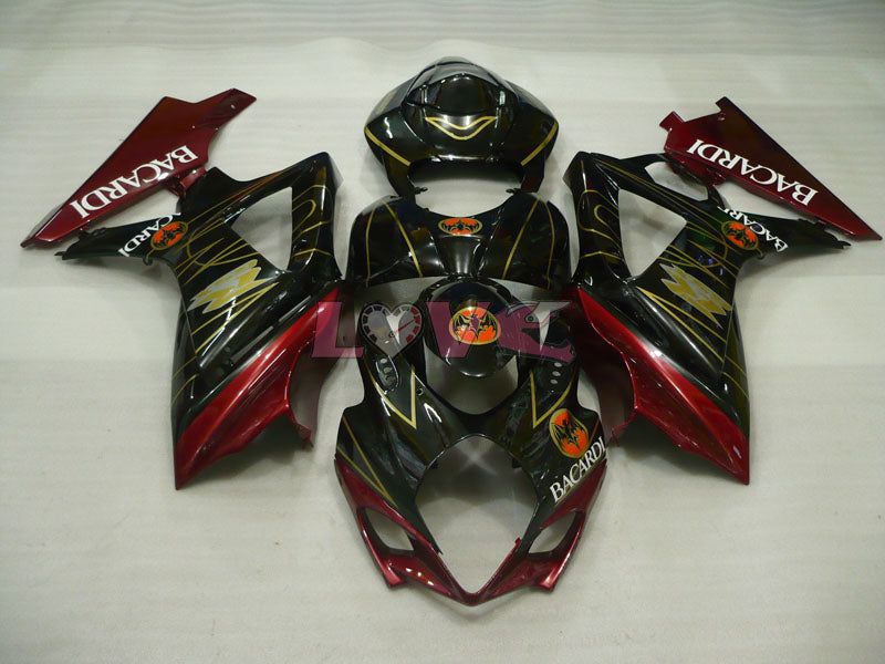 BACARDI - Red Black Fairings and Bodywork For 2007-2008 GSX-R1000 #LF3827