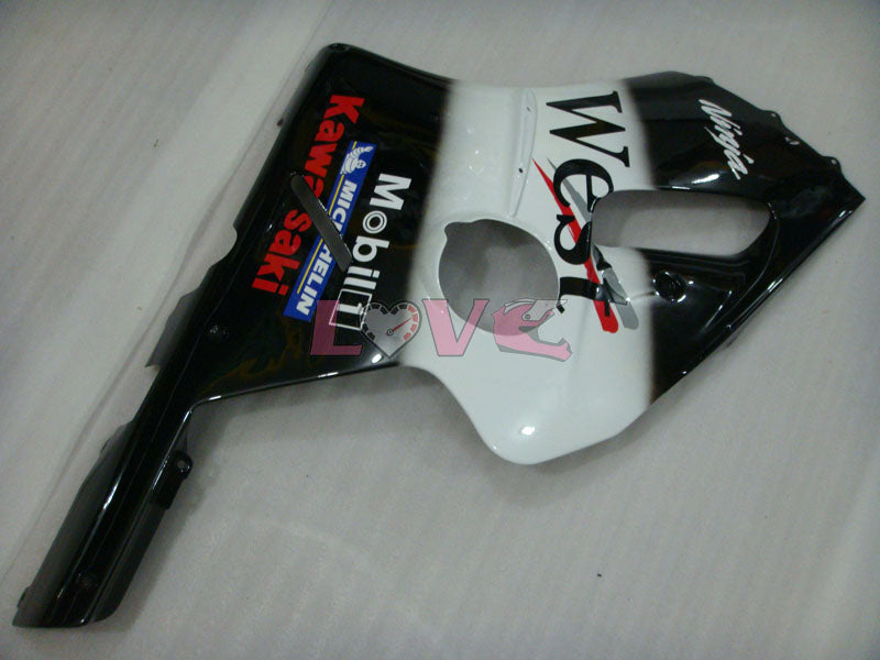 West - White Black Fairings and Bodywork For 2000-2001 NINJA ZX-12R #LF4868