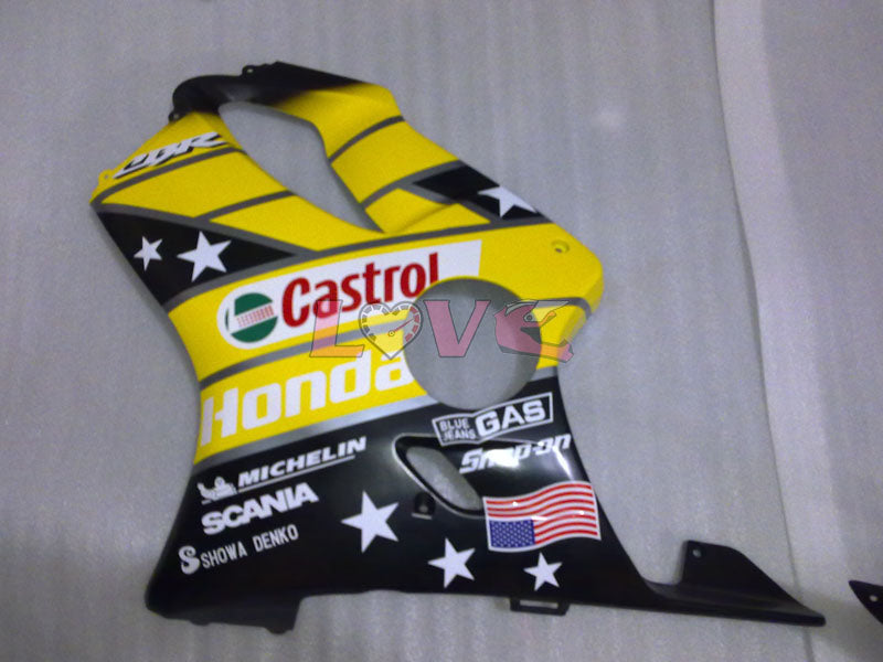 Castrol - Yellow Black Pink Fairings and Bodywork For 2001-2003 CBR600F4i #LF4493