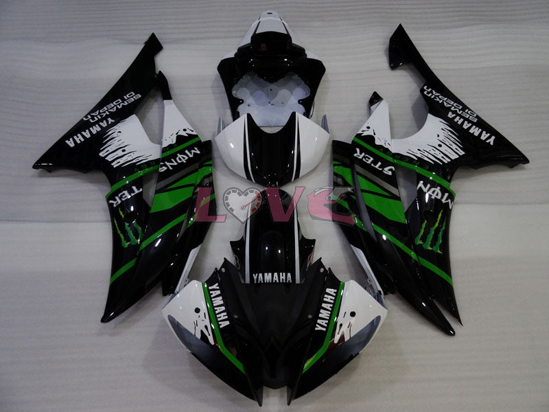 Monster - Green White Black Fairings and Bodywork For 2008-2016 YZF-R6 #LF3396