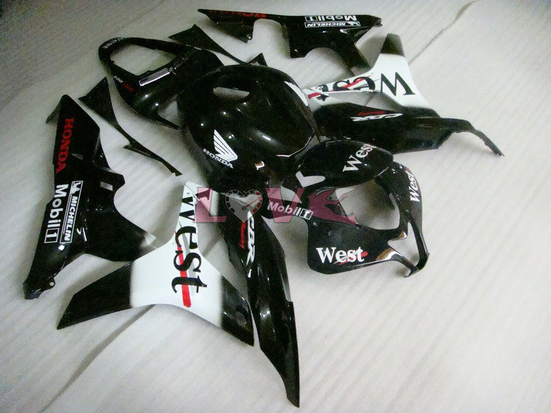West - White Black Fairings and Bodywork For 2007-2008 CBR600RR #LF7387