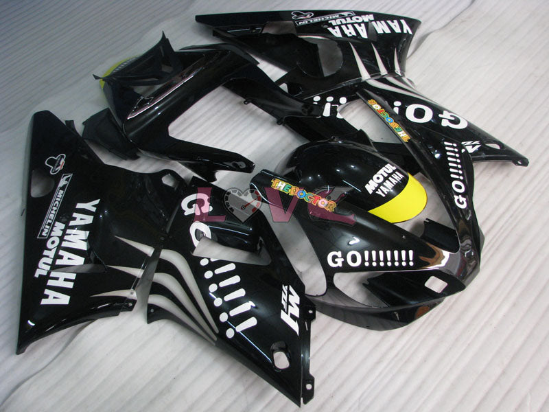 GO!!!!!!! MOTUL - Black Fairings and Bodywork For 2000-2001 YZF-R1 #LF7059
