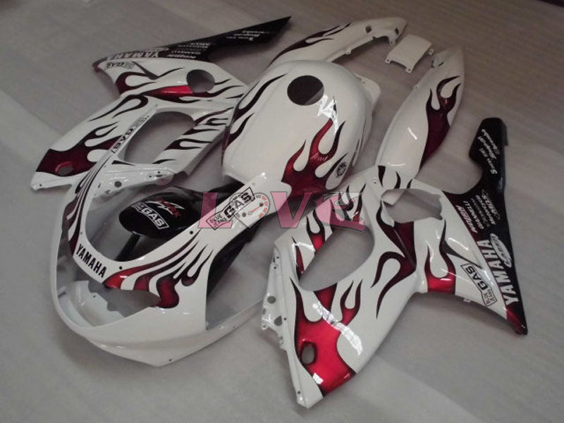 Customize - Red White Fairings and Bodywork For 1997-2007 YZF600R #LF7952