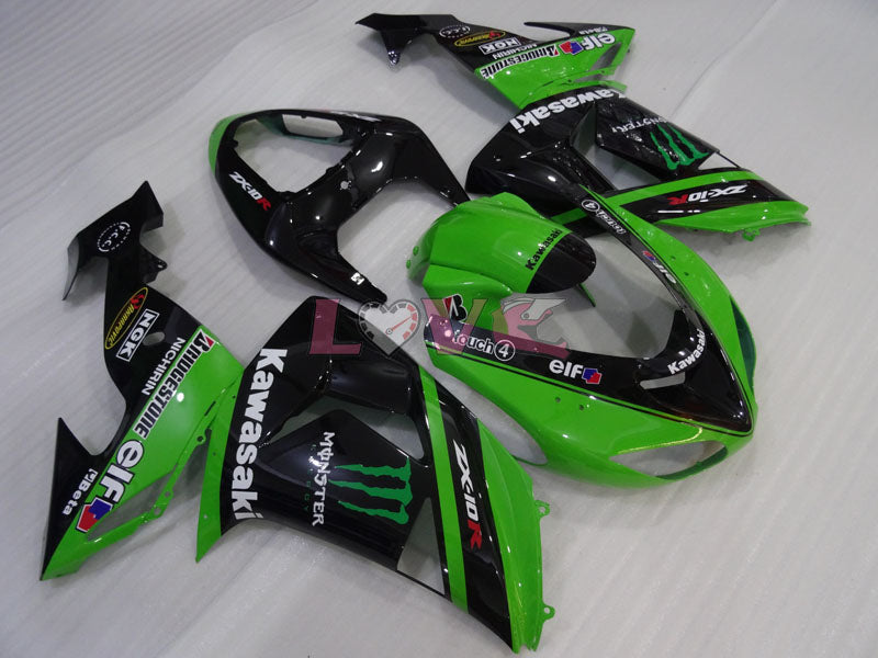 Monster - Green Black Fairings and Bodywork For 2006-2007 NINJA ZX-10R #LF3260