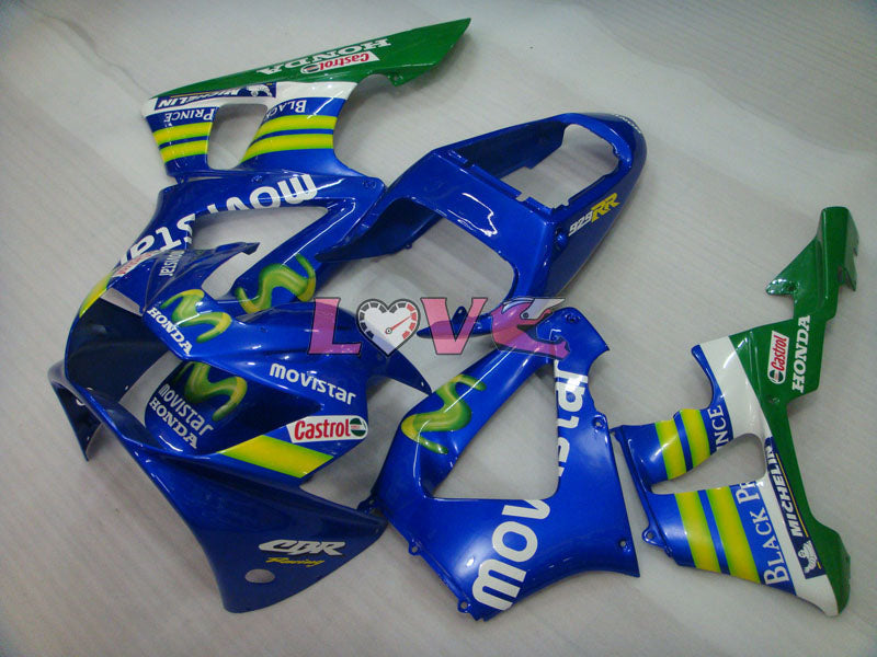 Movistar - Yellow Blue Fairings and Bodywork For 2000-2001 CBR929RR #LF5216