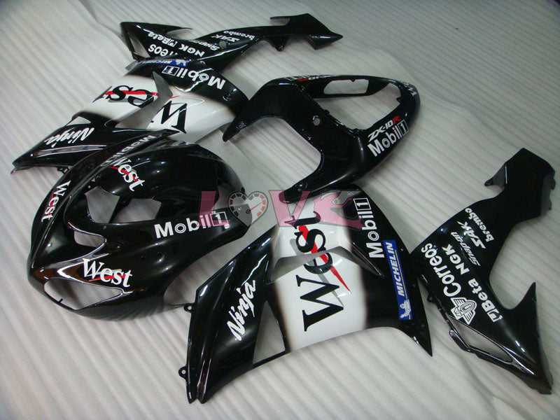 West - White Black Fairings and Bodywork For 2006-2007 NINJA ZX-10R #LF6223