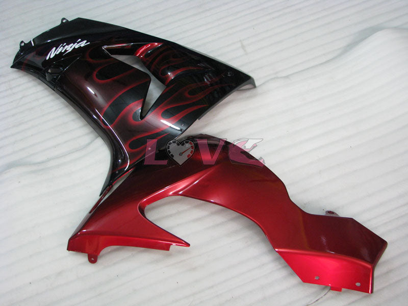 Flame - Red Black Fairings and Bodywork For 2006-2007 NINJA ZX-10R #LF6245