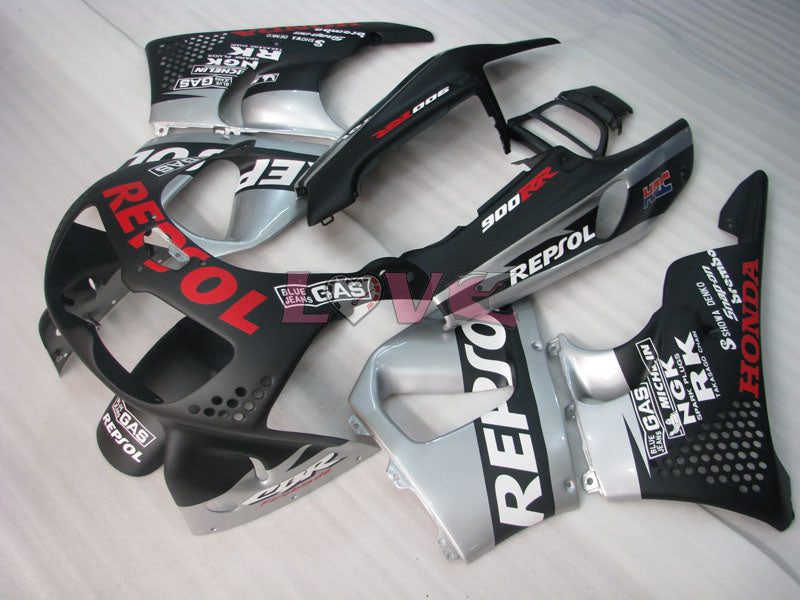 Repsol - Black Silver Fairings and Bodywork For 1994-1995 CBR900RR #LF3016