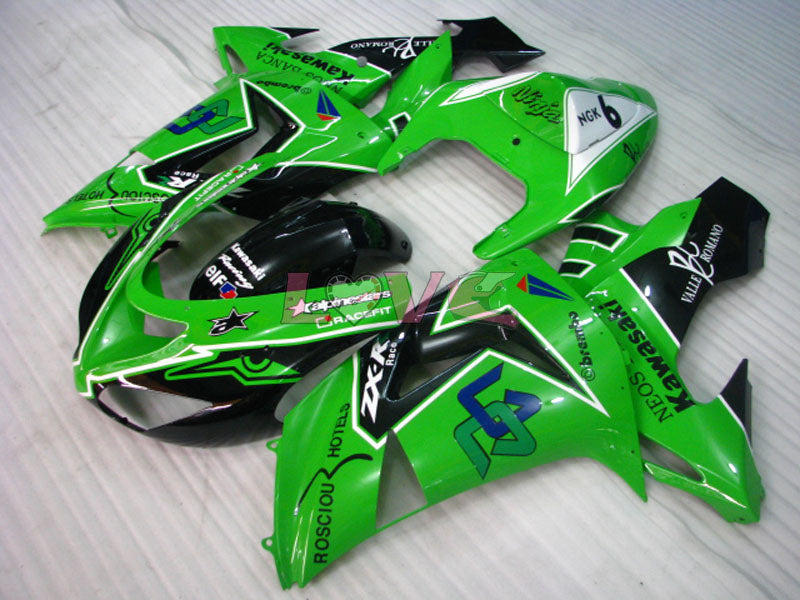 Factory Style - Green Black Fairings and Bodywork For 2006-2007 NINJA ZX-10R #LF6268