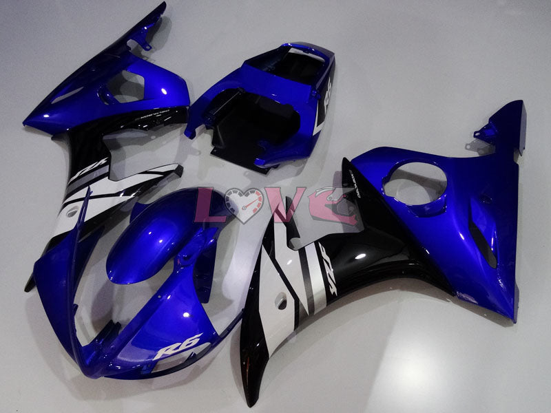 Factory Style - Blue White Black Fairings and Bodywork For 2003-2004 YZF-R6 #LF3538