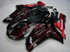 Flame - Red Black Fairings and Bodywork For 2007-2008 NINJA ZX-6R #LF5928