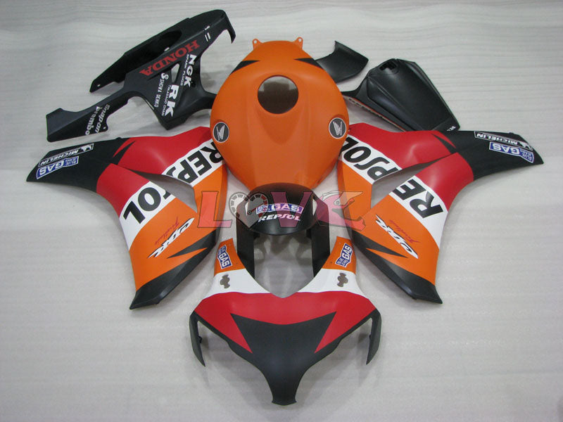 Repsol - Red Orange Black Fairings and Bodywork For 2008-2011 CBR1000RR #LF4336