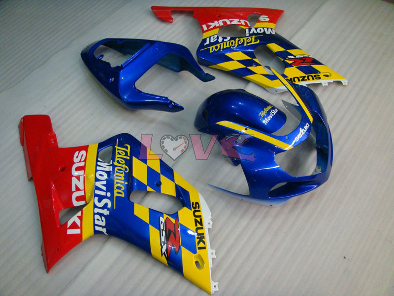 Movistar - Red Blue Fairings and Bodywork For 2000-2002 GSX-R1000 #LF6118