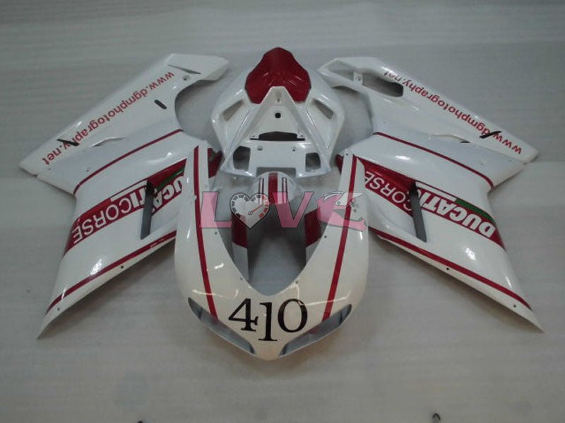 Factory Style - Red White Fairings and Bodywork For 2007-2009 1098 #LF3136