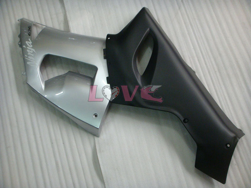 Factory Style - Black Silver Fairings and Bodywork For 2005-2006 NINJA ZX-6R #LF6012