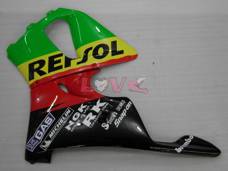 Repsol - Red Yellow Green Fairings and Bodywork For 1998-1999 CBR919RR #LF7974