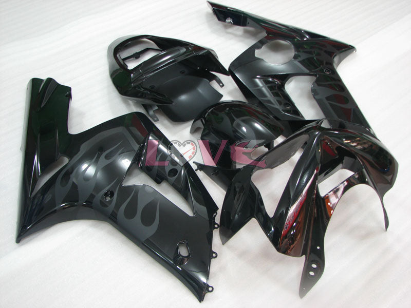 Flame - Black Fairings and Bodywork For 2003-2004 NINJA ZX-6R #LF3322
