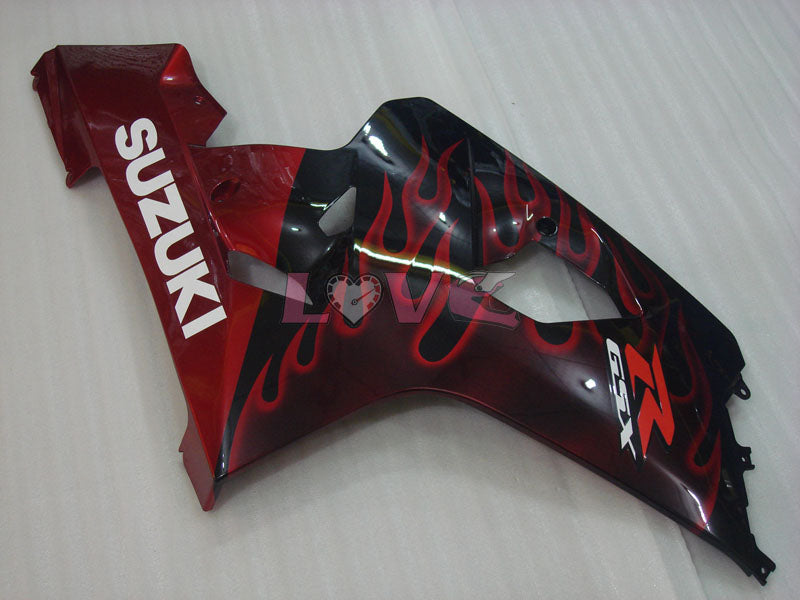 Flame - Red Black Fairings and Bodywork For 2004-2005 GSX-R750 #LF6585