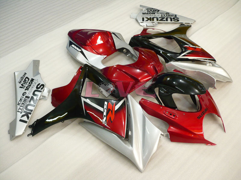 MOTUL - Red Black Grey Fairings and Bodywork For 2007-2008 GSX-R1000 #LF3826