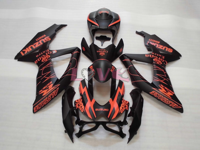 Corona - Orange Black Matte Fairings and Bodywork For 2008-2010 GSX-R600 #LF3967