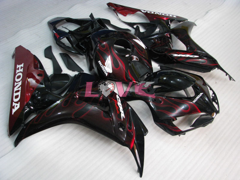 Flame - Red Black Fairings and Bodywork For 2006-2007 CBR1000RR #LF7235
