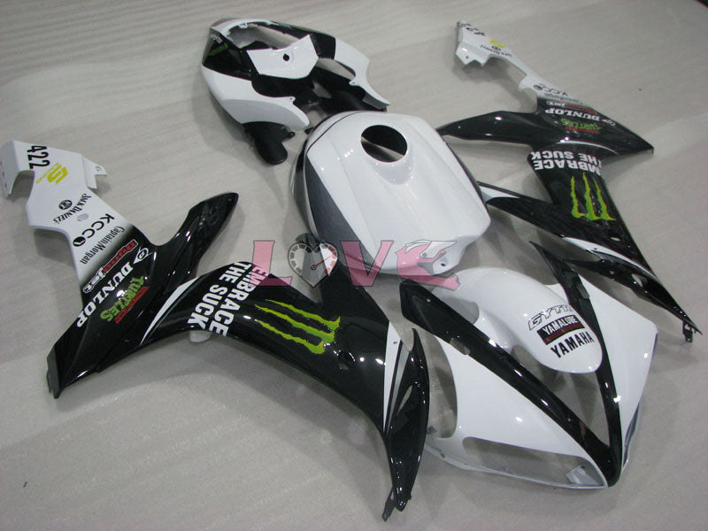 Monster - White Black Fairings and Bodywork For 2004-2006 YZF-R1 #LF3694