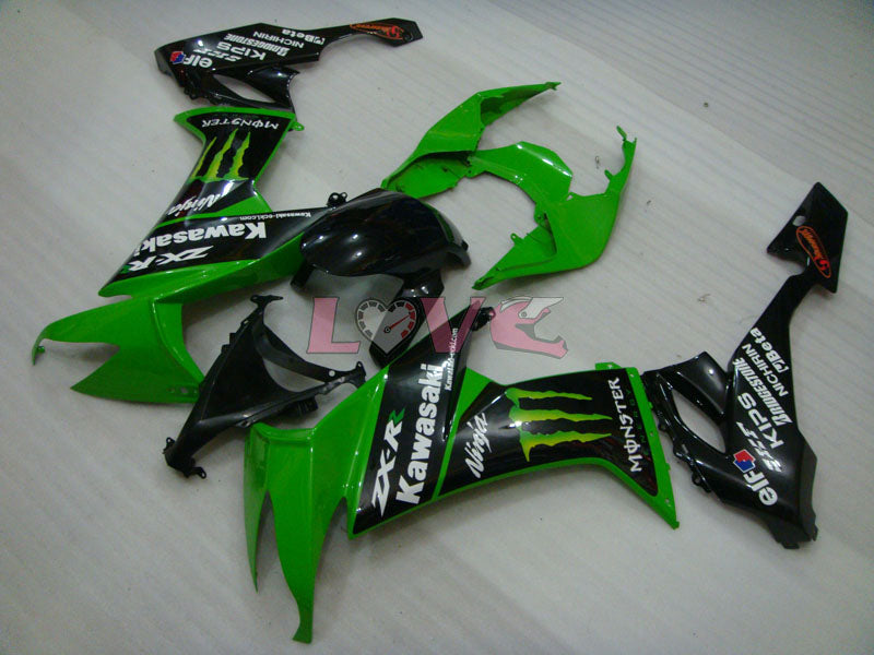 Monster - Green Black Fairings and Bodywork For 2008-2010 NINJA ZX-10R #LF3247