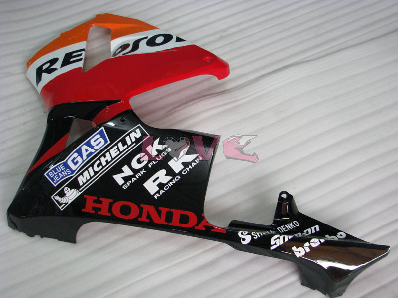 Repsol - Orange Black Fairings and Bodywork For 2005-2006 CBR600RR #LF4421