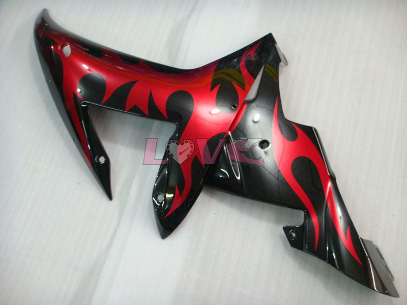 Flame - Red Black Fairings and Bodywork For 2002-2003 YZF-R1 #LF7036