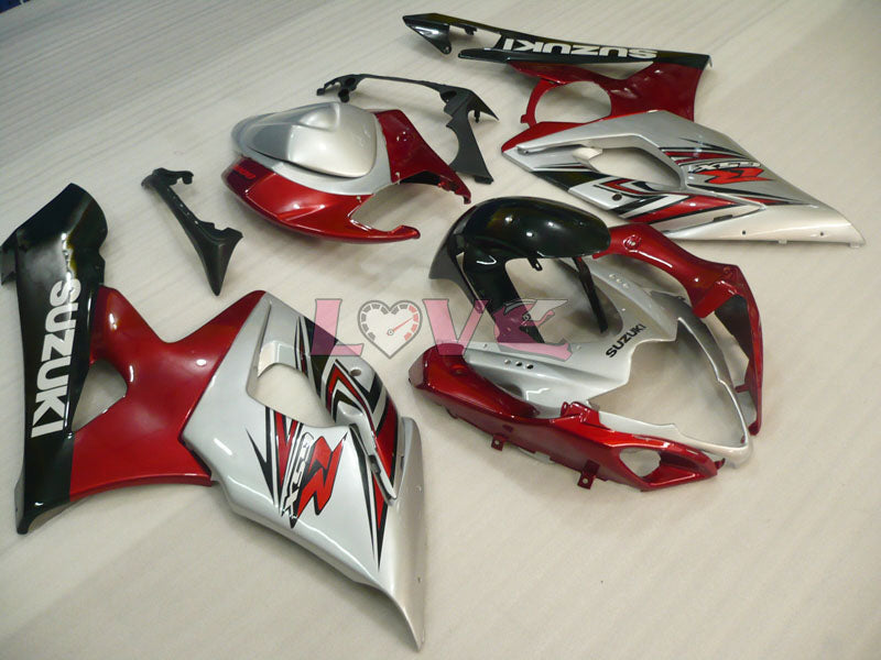 Factory Style - Red Silver Fairings and Bodywork For 2005-2006 GSX-R1000 #LF3840