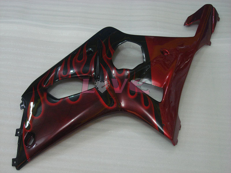 Flame - Red Black Fairings and Bodywork For 2000-2002 GSX-R1000 #LF6125