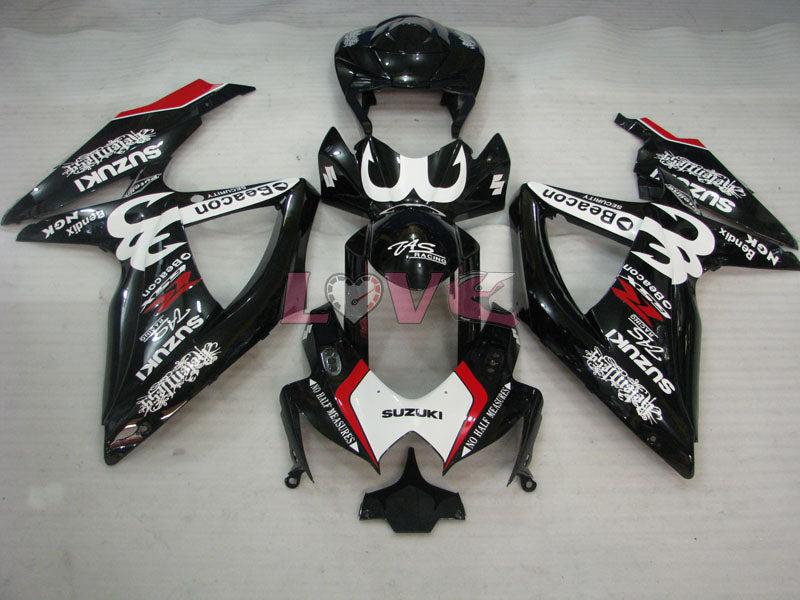 Beacon - White Black Fairings and Bodywork For 2008-2010 GSX-R600 #LF3969