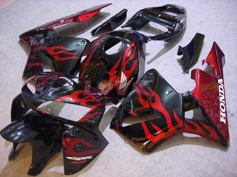 Flame - Red Black Fairings and Bodywork For 2005-2006 CBR600RR #LF7573