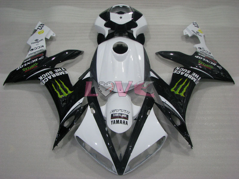 Monster - White Black Fairings and Bodywork For 2004-2006 YZF-R1 #LF3694